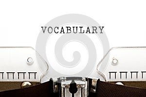 Word Vocabulary On Retro Typewriter