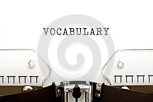 Word Vocabulary On Retro Typewriter photo