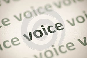 Word voice printed on paper macro