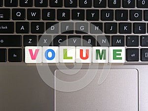 Word Volume on keyboard background