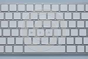 Word web on the computer keyboard with others keys deleted