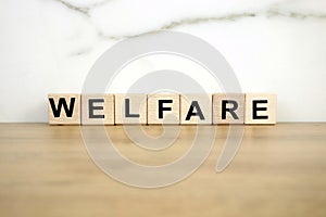 Word welfare from wooden blocks