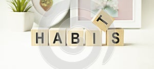 word from wooden blocks with letters, Regular tendency or practice Routine, regularly acts concept