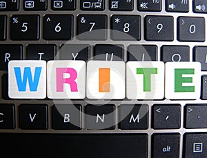 Word Write on keyboard background