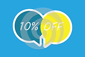 Word writing text 10 Off. Business concept for Discount of ten percent over regular price Promotion Sale Clearance