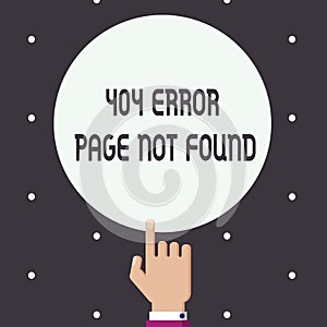 Word writing text 404 Error Page Not Found. Business concept for Webpage on Server has been Removed or Moved