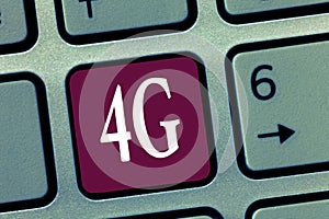 Word writing text 4G. Business concept for Mobile communication standard Wireless internet access at a higher speed