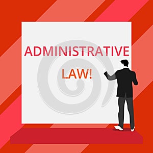 Word writing text Administrative Law. Business concept for Body of Rules regulations Orders created by a government Back