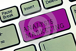 Word writing text Analysis Marketing. Business concept for Quantitative and qualitative assessment of a market