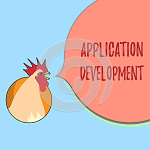 Word writing text Application Development. Business concept for creation of Computer Apps for use on Mobile Devices