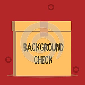 Word writing text Background Check. Business concept for way to discover issues that could affect your business Close up