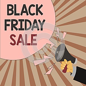 Word writing text Black Friday Sale. Business concept for Shopping Day Start of the Christmas Shopping Season