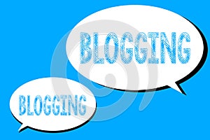 Word writing text Blogging. Business concept for Writes material for a blog Online digital modern communication