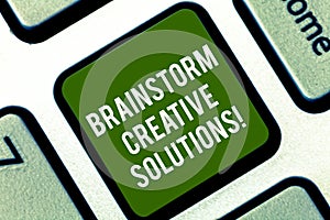 Word writing text Brainstorm Creative Solutions. Business concept for intensive and freewheeling group discussion