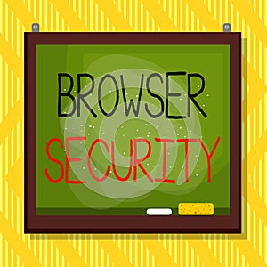 Word writing text Browser Security. Business concept for security to web browsers in order to protect networked data