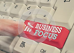 Word writing text Business Focus. Business concept for Serving the needs of the client Full attention on details