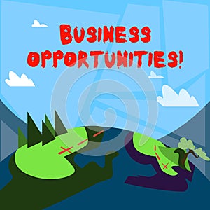Word writing text Business Opportunities. Business concept for involves sale or lease of any product or equipment