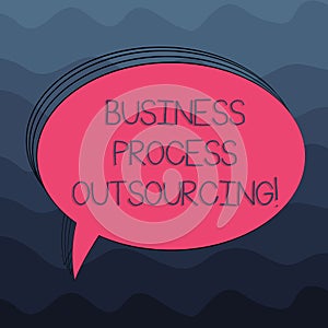 Word writing text Business Process Outsourcing. Business concept for Contracting work to external service provider Blank