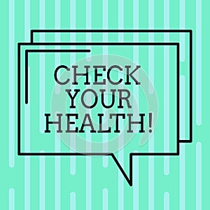 Word writing text Check Your Health. Business concept for physical examination includes variety of different tests