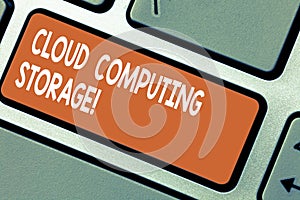 Word writing text Cloud Computing Storage. Business concept for digital data is stored in logical pools or internet