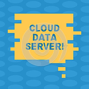 Word writing text Cloud Data Server. Business concept for built hosted through computing platformInternet internet Blank