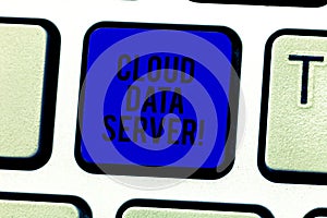 Word writing text Cloud Data Server. Business concept for built hosted through computing platformInternet internet