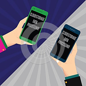 Word writing text Cloud Storage Data Processing. Business concept for Modern online technology file analysisagement Two