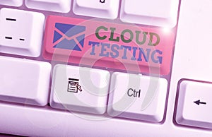 Word writing text Cloud Testing. Business concept for is the assessment of a Web application performance