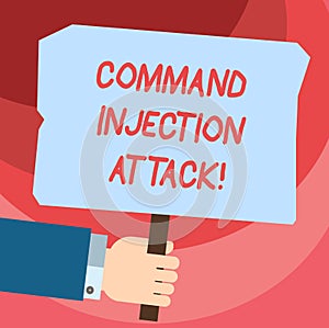 Word writing text Comanalysisd Injection Attack. Business concept for execution of arbitrary comanalysisds on the host OS Hu photo