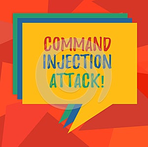 Word writing text Comanalysisd Injection Attack. Business concept for execution of arbitrary comanalysisds on the host OS Stack of photo