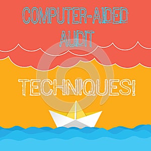 Word writing text Computer Aided Audit Techniques. Business concept for Using computer to automate IT audit process Wave Heavy