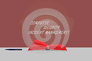 Word writing text Computer Security Incident Management. Business concept for Safe cyber technology analysisaging Color Pages of