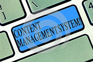 Word writing text Content Management System. Business concept for Manages creation and reform of digital content