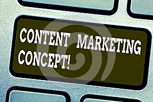 Word writing text Content Marketing Concept. Business concept for distributing content to a targeted audience online