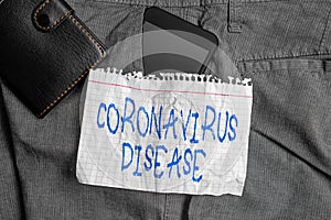 Word writing text Coronavirus Disease. Business concept for defined as illness caused by a novel virus SARSCoV2