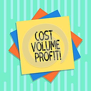 Word writing text Cost Volume Profit. Business concept for form of cost accounting and It is simplified model Multiple