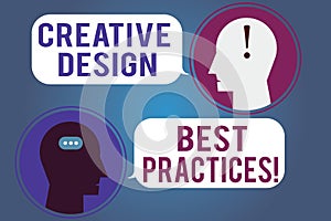 Word writing text Creative Design Best Practices. Business concept for High creativity good perforanalysisce ideas