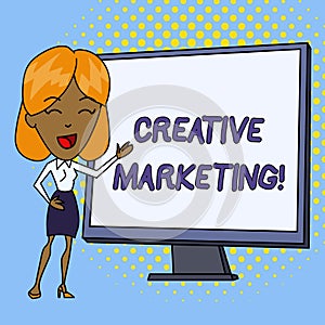 Word writing text Creative Marketing. Business concept for Campaigning to meet the advertising requirements White Female