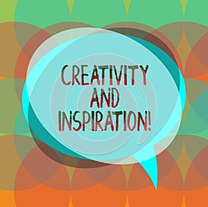 Word writing text Creativity And Inspiration. Business concept for strategy used to make decisions and foster ideas