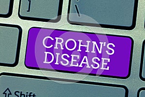 Word writing text Crohn s is Disease. Business concept for inflammatory disease of the gastrointestinal tract