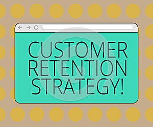 Word writing text Customer Retention Strategy. Business concept for Actions to retain as analysisy customers as possible Monitor