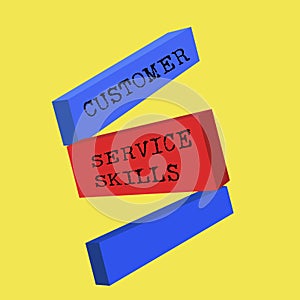 Word writing text Customer Service Skills. Business concept for Aptitude to master to improve dealings with client