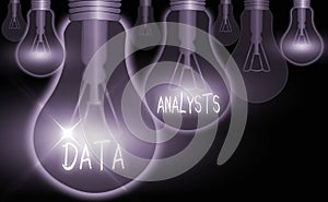 Word writing text Data Analysts. Business concept for Programmer Design and Create Report Identifies patterns