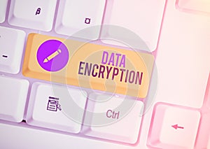 Word writing text Data Encryption. Business concept for Symmetrickey algorithm for the encrypting electronic data