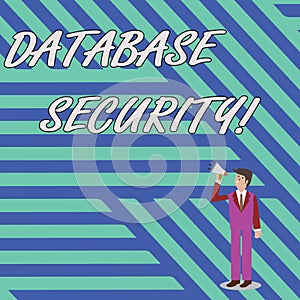 Word writing text Database Security. Business concept for security controls to protect databases against compromises