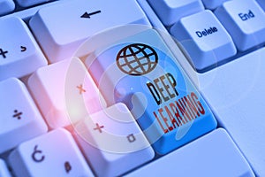 Word writing text Deep Learning. Business concept for Hierarchical Abstractions Artificial Intelligence Algorithm White