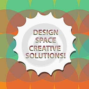 Word writing text Design Space Creative Solutions. Business concept for Creativity innovative ideas inventions Blank