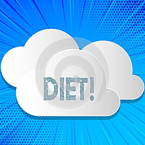 Word writing text Diet. Business concept for Dietitians create meal plans to adopt and maintain healthy eating.