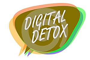 Word writing text Digital Detox. Business concept for Free of Electronic Devices Disconnect to Reconnect Unplugged Speech bubble i