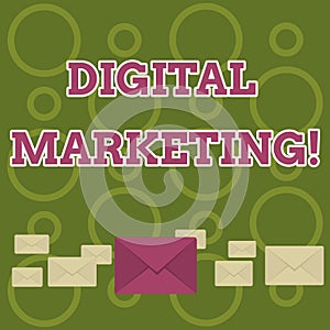 Word writing text Digital Marketing. Business concept for market products or services using technologies on Internet